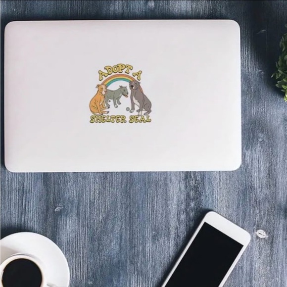 Large Decal Pit Bull Adopt A Shelter Seal, Cute Sticker for Car Truck Laptop - Picture 3 of 3